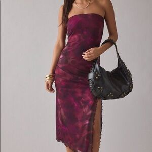 UO Samara Midi Mesh Strapless Dress NWT